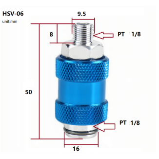 Pneumatic slide switch hand slide valve HSV-08061015 hand push valve exhaust valve 2 points push and pull