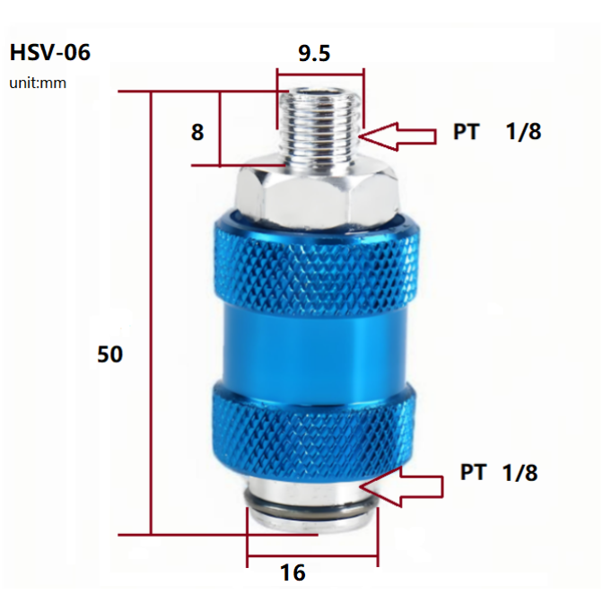Pneumatic slide switch hand slide valve HSV-08061015 hand push valve exhaust valve 2 points push and pull