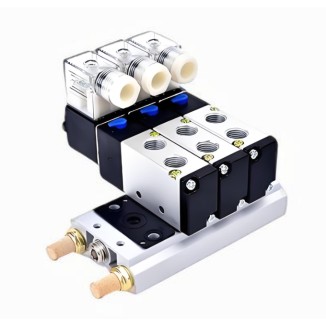 Solenoid valve base 4V connection manifold